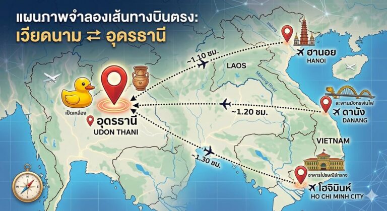 รีเทิร์น “อุดรธานี-เวียดนาม” บินตรงเชื่อมสายสัมพันธ์และเศรษฐกิจอินโดจีน